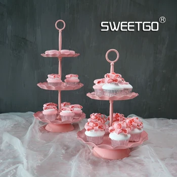Banga krašto keksiukų stovas 2 pakopų tortas dėklas aukštos kokybės vestuvių tortą ekranas apdailos plokštė bakeware, virtuvė, valgomasis & baras