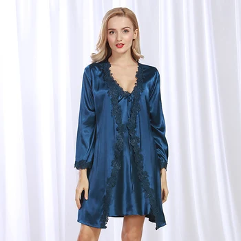 BANITERS 2018 Naujo stiliaus prabangus moterų pajama Mados seksualus pižamą Aukštos klasės siuvinėjimo chalatas Naktį suknelė Sleepshirts