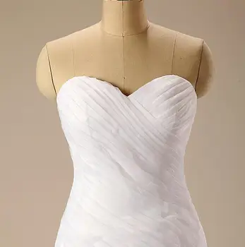 BANVASAC 2017 Nauja Linija, Prabangūs Klostyti Brangioji Vestuvių Suknelės Rankovių Satino Valymo Traukinio Nėrinių Vestuvinės Suknelės