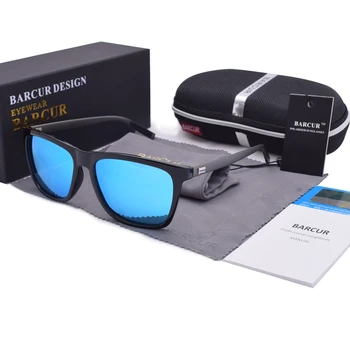 BARCUR 2018 Saulės akiniai Vyrams Aliuminio Kojų, Akiniai nuo saulės, Poliarizuoti PC Rėmo Derliaus Vyrų Vairavimo Akiniai Poliarizuoti Moterims
