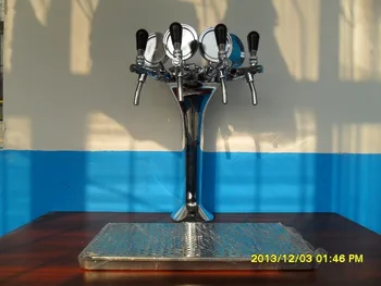 Barelis Kegerator Alaus Balionėlis vienetas /4 alaus Maišytuvai / alaus kolonėlės, sidabrinės spalvos alaus bokštas su 4 čiaupų ir lašinamas dėklas