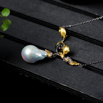 Baroko abnormity perlų vėrinį Naujas originalus high-end 925 sidabro inkrustacijos papuošalų dovanos, didmeninė atkurti senovės būdai