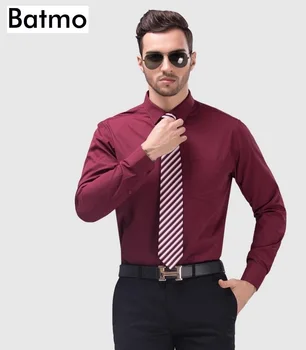 Batmo 2018 naują atvykimo aukštos kokybės medvilnės smart marškinėliai vyrams,vyriški laisvalaikio rausvos spalvos marškinėliai plius dydžio 6813