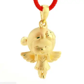 Bauda 999 24K Geltonojo Aukso 3D Mielas Pasisekė Animacinių filmų Angel Baby Pakabukas / 2.6 g
