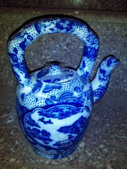 Bauda Senosios Kinijos Mėlynos ir baltos Rankos-dažytos Keramikos, tapybos Kungfu arbatos puodai klasikinis meno kolekcija ir vidaus apdaila