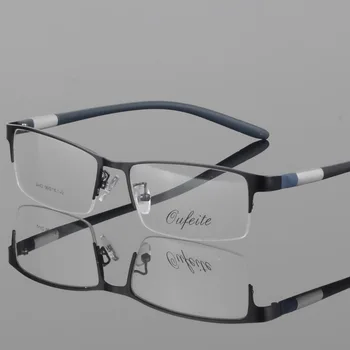BCLEAR Naujas vyrų pusę kadro ultra-lengvojo lydinio verslo akinių mados optinių rėmelių vyrų pusiau taškus akinių rėmo karšto 2442