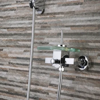 BECOLA Markės Dizaino sienos montuojamas stiklo krioklys vonios maišytuvas Vonios 