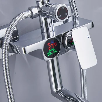 BECOLA vonios kambarys dušo set lcd skaitmeninis ekranas vonia, dušas, maišytuvas, sienos, sumontuoti lietaus dušo galvutė rinkinys B-SX218