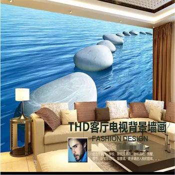 Beibehang 3D custom freskos gyvenimo kambario, miegamasis mėlynas akmuo ryšio grindų dažymo vonios kambarys nešiojami lipnios sienos lipdukai