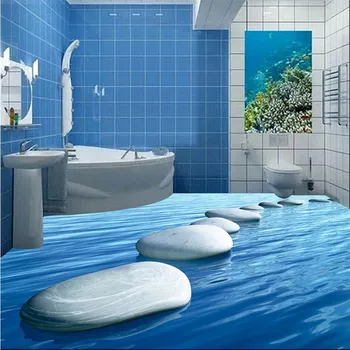 Beibehang 3D custom freskos gyvenimo kambario, miegamasis mėlynas akmuo ryšio grindų dažymo vonios kambarys nešiojami lipnios sienos lipdukai