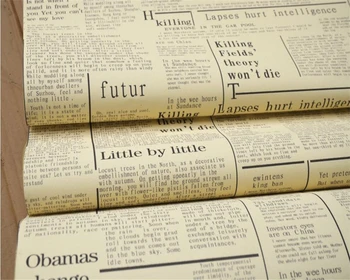 Beibehang anglų senų laikraščių tapetai Amerikos nostalgija balta geltona raidė imitacija laikraštis vandeniui tapetai roll