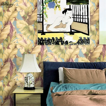 Beibehang Aukštos kokybės Pietryčių Azijos bananų lapų fone Atogrąžų šalies asmenybės gryno popieriaus tapetai