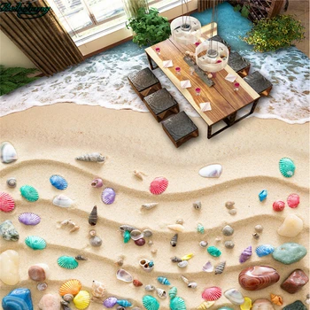 Beibehang Didelis custom grindys paplūdimio spalvinga shell gyvenamasis kambarys vonios kambarys 3d grindų plytelės, dekoratyvinis dažymas