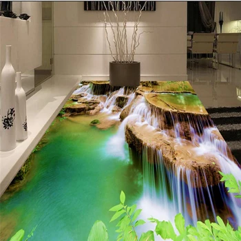 Beibehang Didelis tapetai, 3d lipnios trimatis hot spring krioklys plytelės, grindų dažymas fono sienos
