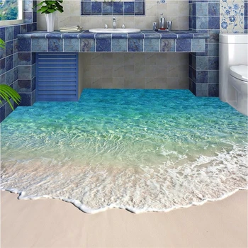 Beibehang Grindų dažymas mėlynos jūros rifas dekoracijos Vandeniui Vonios kambarys, virtuvės Sienos popieriaus pvc lipni tapetų siena lipdukas
