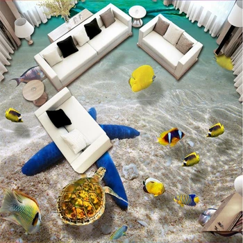 Beibehang Grindų Dažymas Sienų Lipdukai, Tapetai Ocean World Vonios kambarys Mall 3D 3D Grindų Plytelių Tapybos papel de parede
