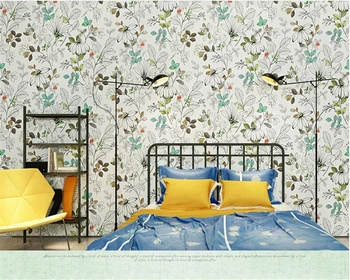 Beibehang Gryno popieriaus tapetai šviežių sodo gėlių modernus miegamojo lovos kambarį, TV foną korėjos tapetai tėtis peint