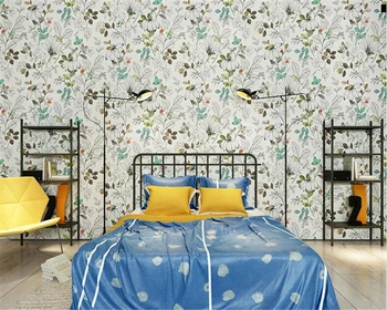 Beibehang Gryno popieriaus tapetai šviežių sodo gėlių modernus miegamojo lovos kambarį, TV foną korėjos tapetai tėtis peint