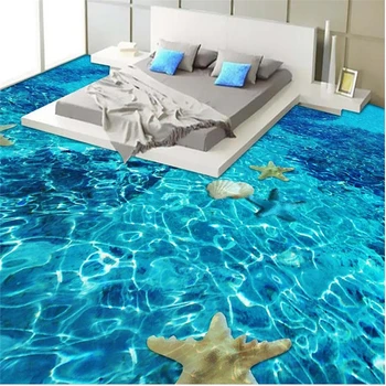 Beibehang Individualų vandeniui anti-slydimo Paplūdimio grindų freskomis sienų lipdukai 3D aukšte gyvenamasis kambarys PVC grindų lipnios