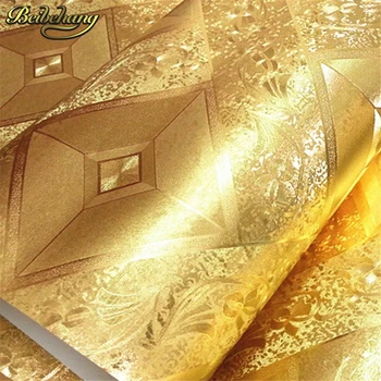 Beibehang Klasikinis Prabangių tapetų Ritinį Aukso Folija Wallcovering Blizgučiai Geometrijos PVC Sienos popieriaus Viešųjų Namas KTV Sienų Dekoras