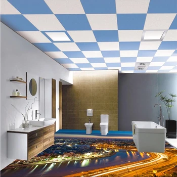 Beibehang Miesto naktinis 3D interjero grindys užsakymą didelė freska pvc dėvėti, atsparus aplinkos vandeniui kino papel de parede