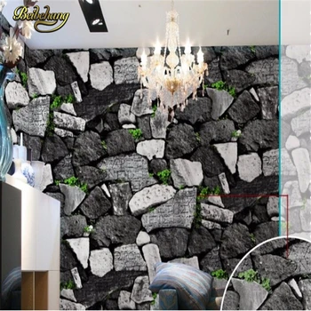 Beibehang papel de parede 3D modeliavimas storio akmens grūdų PVC papuoštas restoranas Viešbučiai perspektyvos giliai įspaustas tapetai