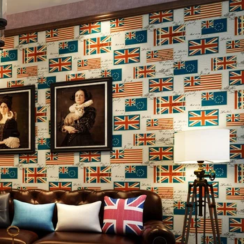 Beibehang papel de parede,Britų stiliaus gryno popieriaus tapetai Amerikos mados m žodis, didžiosios Britanijos vėliava tapetai miegamajame sienos popieriaus