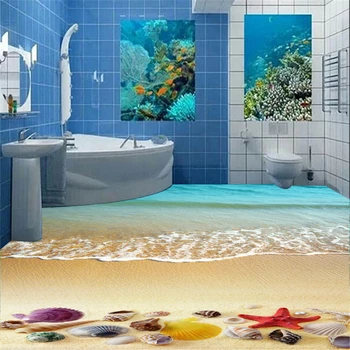 Beibehang Paplūdimio Žvaigždė Kriauklių, pasirinktinį fono paveikslėlį papel de parede 3d grindys stereoskopinis aukšte tapetai už kambarį