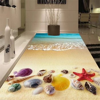 Beibehang Paplūdimio Žvaigždė Kriauklių, pasirinktinį fono paveikslėlį papel de parede 3d grindys stereoskopinis aukšte tapetai už kambarį