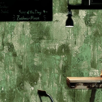 Beibehang senojo derliaus Amerikos minimalistinio paprasto kieto betono sienos tapetai, neaustiniai tapetai, žalios drabužių parduotuvė kavinė