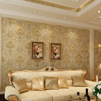 Beibehang Sienos Popieriaus Namų Dekoro Fono Sienos Damask Tapetai Aukso Gėlių Wallcovering 3D aksomo Tapetai Kambarį