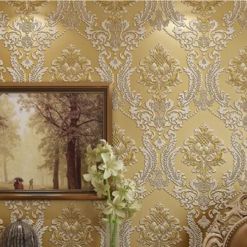 Beibehang Sienos Popieriaus Namų Dekoro Fono Sienos Damask Tapetai Aukso Gėlių Wallcovering 3D aksomo Tapetai Kambarį