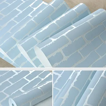 Beibehang sienos popieriaus namų dekoro Šiuolaikinės 3D plytų balta mėlyna reljefiniai tapetai roll fono sienos kambarį miegamojo tapetai