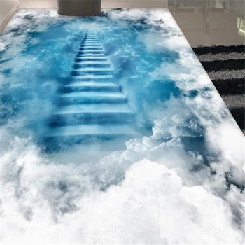 Beibehang Užsakymą 3D grindų lipdukai, lipnios grindų pasta Debesys debesų laiptais 3D grindų dažymas gali būti išplėsta, 10 metrų