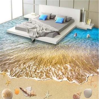Beibehang Užsakymą 3D grindų lipdukai, lipnios grindų pasta Vasaros paplūdimio grindų (10 metrų dydžio HD išvestis)