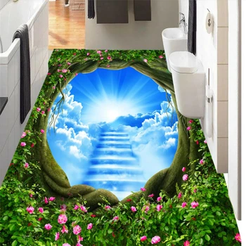 Beibehang Užsakymą 3d tapetų fantazijos svajonių idiliškas miško upelių tiltas 3D grindų iki grindų, tapetų dažymas