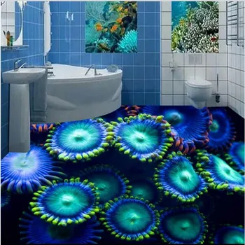 Beibehang Užsakymą didelė freska 3D stereo povandeninio pasaulio koralinis rifas vonios kambario grindų pvc sutirštės nešiojami fone