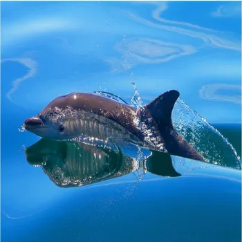 Beibehang Užsakymą didelė freska blue ocean delfinų žaidžia kambario 3D, grindų sustorėjimas, vandeniui atsparus nusidėvėjimui pvc grindų lipdukai