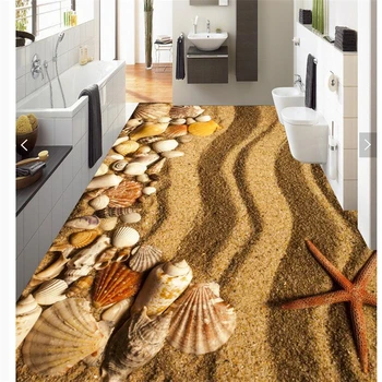 Beibehang Užsakymą Foto Tapetai, Freskos Smėlio Paplūdimio 3D pvc Lipni Žvaigždė Grindų Dažymas Kambarį Prekybos Centro Aukšte