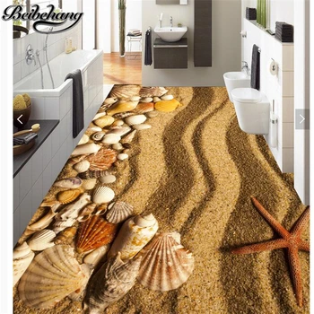 Beibehang Užsakymą Foto Tapetai, Freskos Smėlio Paplūdimio 3D pvc Lipni Žvaigždė Grindų Dažymas Kambarį Prekybos Centro Aukšte