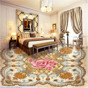 Beibehang Užsakymą freskomis tapetų sienos, 3 D Rose butterfly minkštą, paketą marmuro reljefo 3D lipnios grindų plytelių tapyba