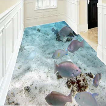 Beibehang Užsakymą grindys povandeninį pasaulį, vonios kambarys 3d pvc grindų storio dėvėti, atsparus itin aplinkai draugiškos floori