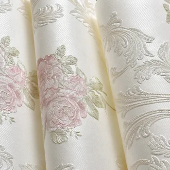 Beibehang Šiltas rožinis sielovados tapetai Miegamajame 3D iškilumo neaustinių tapetai Didelis gėlių kambarį, TV foną