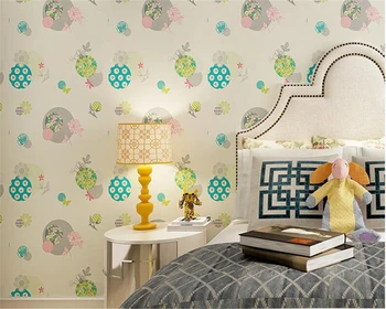 Beibehang Šiuolaikinės šviežių neaustinių papel de parede tapetai, mielas, šiltas miegamasis, vaikų kambarys moterų naktiniai fono sienos popieriaus