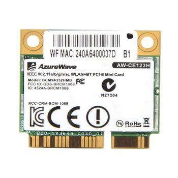 Belaidis dviejų dažnių Mini PCI-E Wifi Korta Broadcom BCM94352HMB AW-CE123H 867Mbps 802.11 ac BT 4.0 Nešiojamas Geriau nei Intel 7260