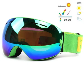 Benice slidinėjimo akiniai dvigubo objektyvo UV anti-rūko didelių sferinių slidinėjimas, snieglenčių sniego akiniai, akiniai 3100+Box Atveju