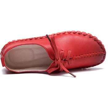 BEYARNE Pavasarį ir rudenį naujos mados rankomis siuvami natūralios odos Nėriniai batai moterims, natūralios odos butai moteriški batai butai moterims