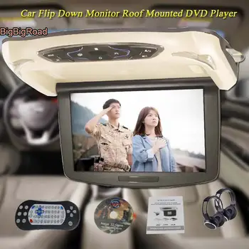 BigBigRoad Automobilio Stogo Sumontuoti automobilio Skaitmeninis LED Ekranas Paramos HDMI USB FM TV Žaidimas IR Nuotolinio Apversti Žemyn, DVD chevrolet Tahoe