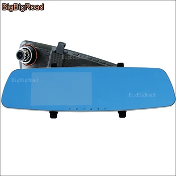 BigBigRoad toyota harrier Automobilių DVR Mėlynas Ekranas, galinio vaizdo Veidrodėliai Kamera Vaizdo įrašymo Kameros automobilių juodosios dėžės naktinio matymo