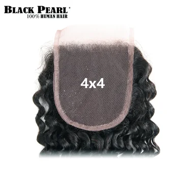 Black Pearl Anksto Spalvos Žmogaus Plaukų 3 Ryšulius Su Uždarymo Ne Remy Brazilijos keistą Garbanotas Plaukų Pynimas Ryšulius Su Nėrinių Uždaryti